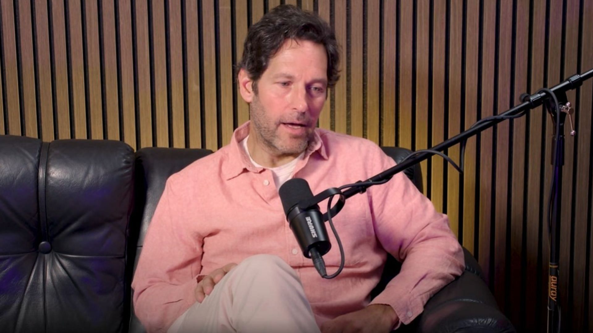 Paul Rudd in the Take Your Shoes Off podcast (Image via YouTube/ Rick Glassman)
